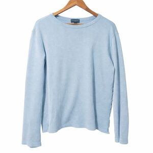 Banana Republic Light Blue Crew Neck Sweater Elbow Patches Size Medium